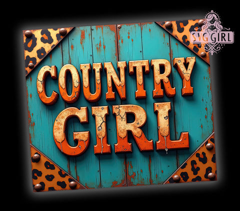 Country Girl Western Leopard 20oz Tumbler, Western Tumbler Wrap, Leopard Print, 20oz Tumbler, Cowgirl Gift, Country Style, Leopard Tumbler Sublimation SvggirlplusArt 