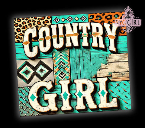 Country Girl Western Leopard 20oz Tumbler, Western Tumbler Wrap, Leopard Print, 20oz Tumbler, Cowgirl Gift, Country Style, Leopard Tumbler Sublimation SvggirlplusArt 
