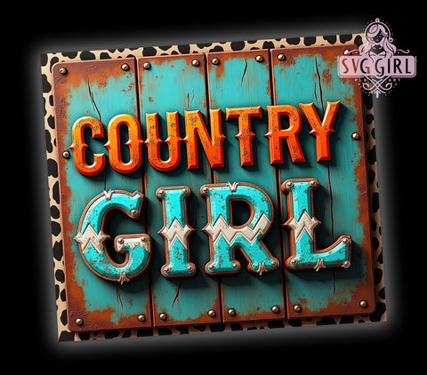 Country Girl Western Leopard 20oz Tumbler, Western Tumbler Wrap, Leopard Print, 20oz Tumbler, Cowgirl Gift, Country Style, Leopard Tumbler Sublimation SvggirlplusArt 