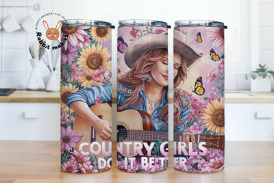 Country Girls Do It Better 20oz Tumbler Wrap Design, Cowgirls Tumbler Design, Western 20oz Tumbler Sublimation Design Sublimation Rabbitmakies 
