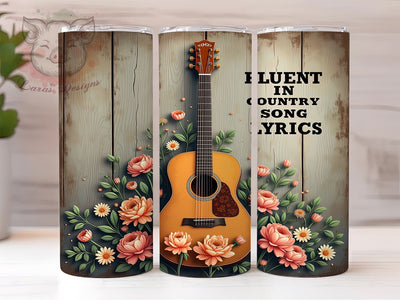 Country Guitar 20 oz Skinny Tumbler Sublimation Design, Straight & Tapered Tumbler Png, Country Music Guitar Tumbler Png, Digital Download PNG Sublimation Lara' s Designs 