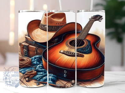 Country Guitar 20 oz Tumbler Wrap Sublimation Tumbler Design- Guitar Tumbler Wrap - Digital Download- PNG Sublimation ToriDesigns 