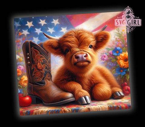 Country Highland Cow 20oz Tumbler Wrap Sublimation Design, Straight Tapered Tumbler Wrap, Country Cow Tumbler Png, Instant Digital Download Sublimation SvggirlplusArt 