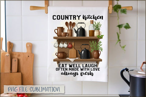 Country kitchen eat well laugh often made with love always fresh Towel Sublimation Shetara Begum 