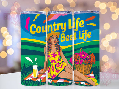 Country Life Best 20oz Tumbler, Country Life Best Life Quote, Western Cowgirl Wrap, Rustic Cowgirl Sublimation, 20oz Tumbler Wrap, Sublimation Design PNG, Country Western Gift Sublimation SvggirlplusArt 