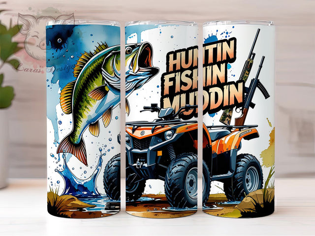 Country Life Hunting Fishing Tumbler, Muddin Tumbler Wrap, 20oz Sublimation Tumbler, Country Life Tumbler, Outdoor Sports Tumbler, Rustic Western Tumbler, Southern Lifestyle Tumbler Sublimation Lara' s Designs 