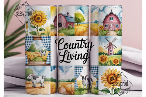 Country Living Tumbler Wrap Sublimation sassyprint 