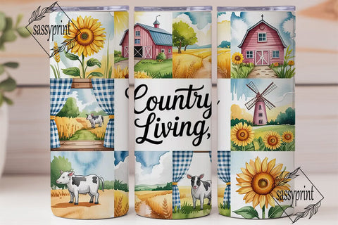 Country Living Tumbler Wrap Sublimation sassyprint 