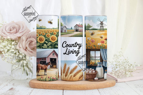 Country Living Tumbler Wrap Sublimation sassyprint 