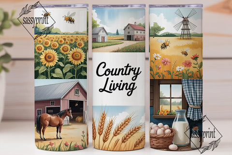 Country Living Tumbler Wrap Sublimation sassyprint 