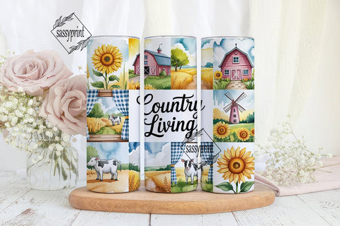Country Living Tumbler Wrap Sublimation sassyprint 