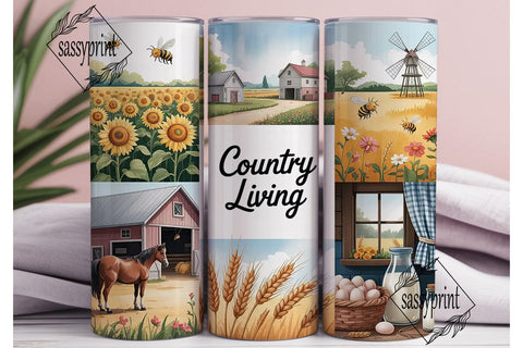 Country Living Tumbler Wrap Sublimation sassyprint 