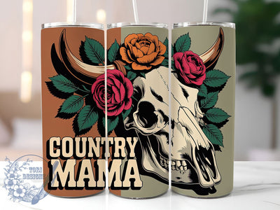Country Mama 20oz Tumbler, Country Mama Wrap, Floral Cowgirl Design, Western Style Sublimation, 20oz Tumbler Wrap, Sublimation Design PNG, Rustic Cowgirl Gift Sublimation ToriDesigns 
