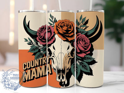Country Mama 20oz Tumbler, Country Mama Wrap, Floral Cowgirl Design, Western Style Sublimation, 20oz Tumbler Wrap, Sublimation Design PNG, Rustic Cowgirl Gift Sublimation ToriDesigns 