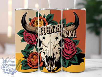 Country Mama 20oz Tumbler, Country Mama Wrap, Floral Cowgirl Design, Western Style Sublimation, 20oz Tumbler Wrap, Sublimation Design PNG, Rustic Cowgirl Gift Sublimation ToriDesigns 