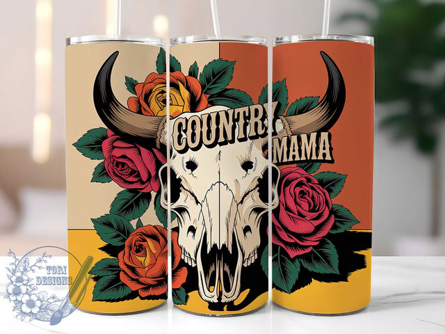 Country Mama 20oz Tumbler, Country Mama Wrap, Floral Cowgirl Design, Western Style Sublimation, 20oz Tumbler Wrap, Sublimation Design PNG, Rustic Cowgirl Gift Sublimation ToriDesigns 