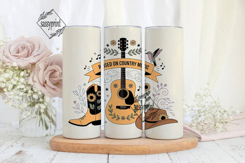 Country Music 20oz Tumbler Wrap Sublimation sassyprint 
