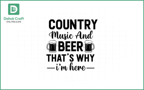 Country Music & Beer SVG – Fun Vibes Country Music & Beer SVG PNG & EPS V35 SVG dahukdesign 