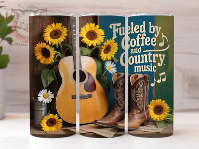 Country Music Coffee Tumbler, Rustic Tumbler, Stylish 20oz Wrap, Sublimation Design, Country Girl Gift Idea, Music Lover Wrap, Western Coffee Tumbler Sublimation Lara' s Designs 