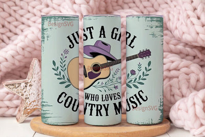 Country Music Girl 20oz Tumbler Wrap Sublimation DesignSVG 