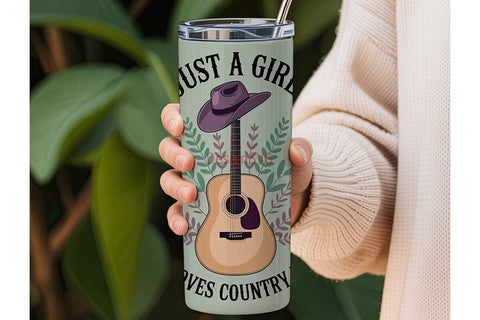 Country Music Girl 20oz Tumbler Wrap Sublimation DesignSVG 