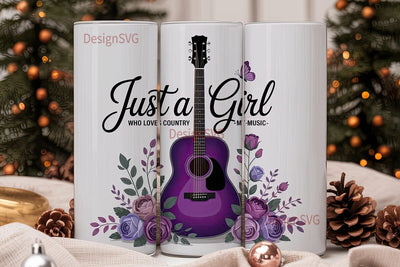 Country Music Girl 20oz Tumbler Wrap Sublimation DesignSVG 