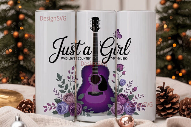 Country Music Girl 20oz Tumbler Wrap Sublimation DesignSVG 