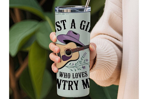 Country Music Girl 20oz Tumbler Wrap Sublimation DesignSVG 