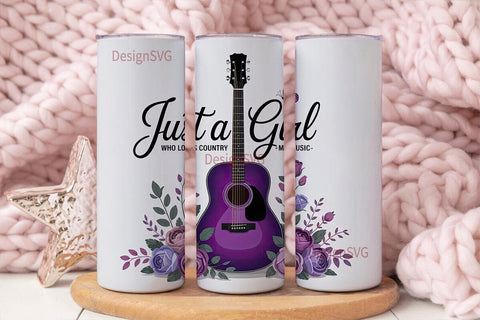 Country Music Girl 20oz Tumbler Wrap Sublimation DesignSVG 