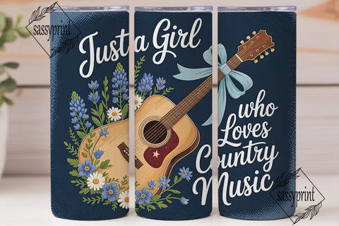 Country Music Guitar 20oz Tumbler Wrap Sublimation sassyprint 