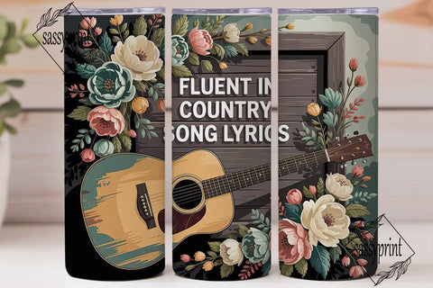 Country Music Guitar 20oz Tumbler Wrap Sublimation sassyprint 