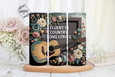 Country Music Guitar 20oz Tumbler Wrap Sublimation sassyprint 