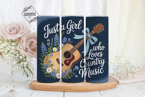 Country Music Guitar 20oz Tumbler Wrap Sublimation sassyprint 