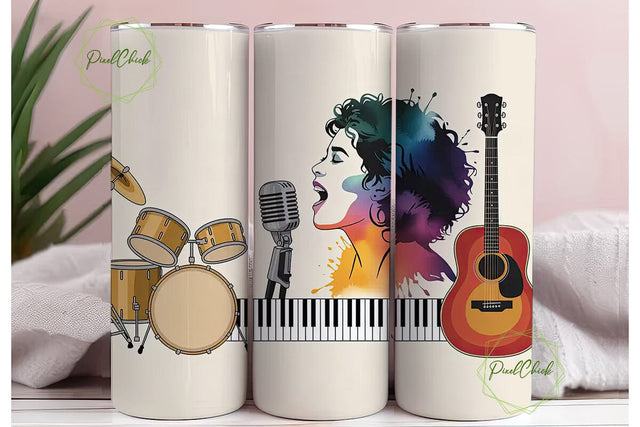 Country Music Lover Watercolor Tumbler Sublimation PixelChick 