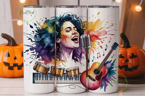 Country Music Lover Watercolor Tumbler Sublimation PixelChick 