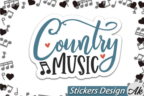 Country music Stickers Design SVG akazaddesign 