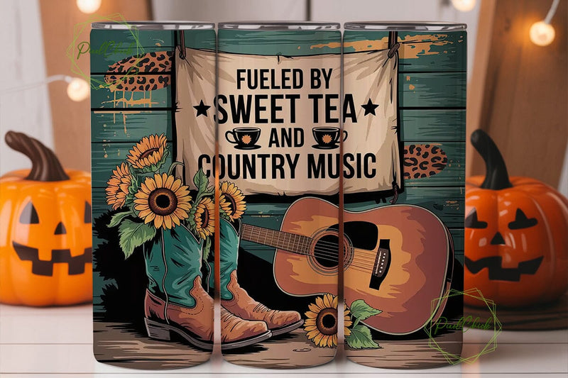 Country Music Sweet Tea Tumbler Wrap Sublimation PixelChick 