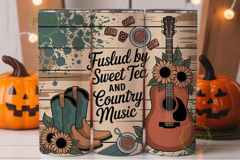 Country Music Sweet Tea Tumbler Wrap Sublimation PixelChick 