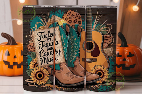 Country Music Tequila Tumbler Wrap Sublimation PixelChick 