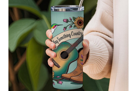 Country Music Tumbler Wrap PNG Sublimation DesignSVG 