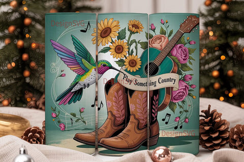 Country Music Tumbler Wrap PNG Sublimation DesignSVG 