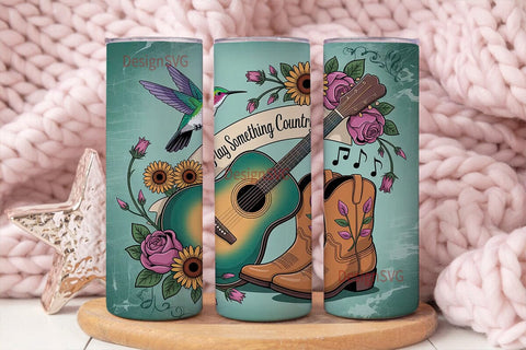 Country Music Tumbler Wrap PNG Sublimation DesignSVG 