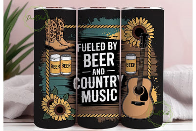 Country Music Tumbler Wrap PNG Sublimation PixelChick 