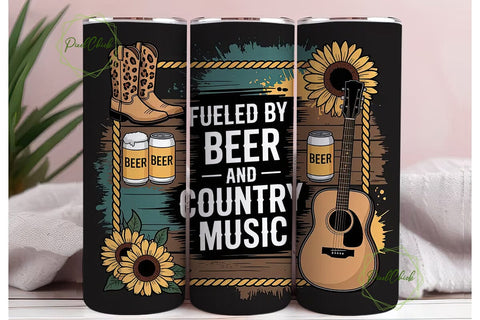 Country Music Tumbler Wrap PNG Sublimation PixelChick 