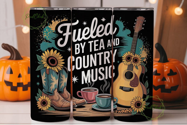 Country Music Tumbler Wrap PNG Sublimation PixelChick 