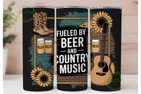 Country Music Tumbler Wrap PNG Sublimation PixelChick 