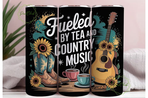 Country Music Tumbler Wrap PNG Sublimation PixelChick 