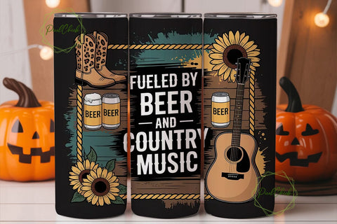 Country Music Tumbler Wrap PNG Sublimation PixelChick 