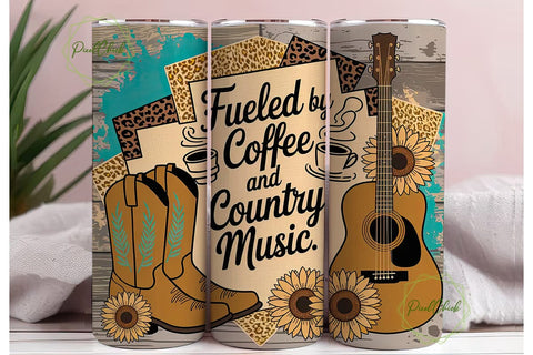 Country Music Tumbler Wrap PNG Sublimation PixelChick 