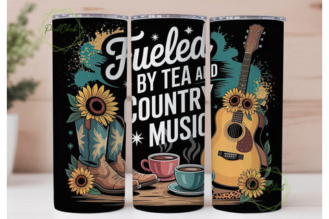 Country Music Tumbler Wrap PNG Sublimation PixelChick 
